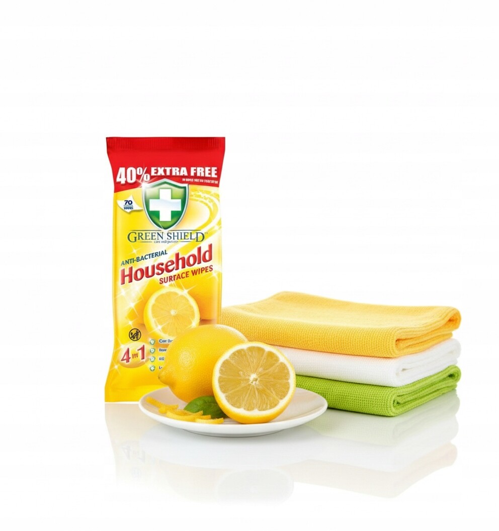 Čisticí ubrousky Green Shield antibakteriální lemon univerzální 70 ks