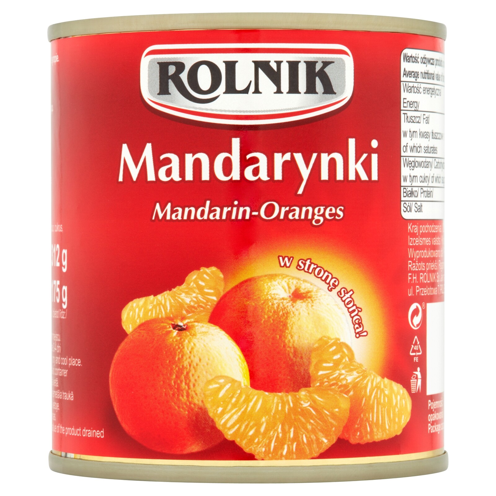 Rolnik Mandarinky v sladkém sirupu v plechovce 314 ml