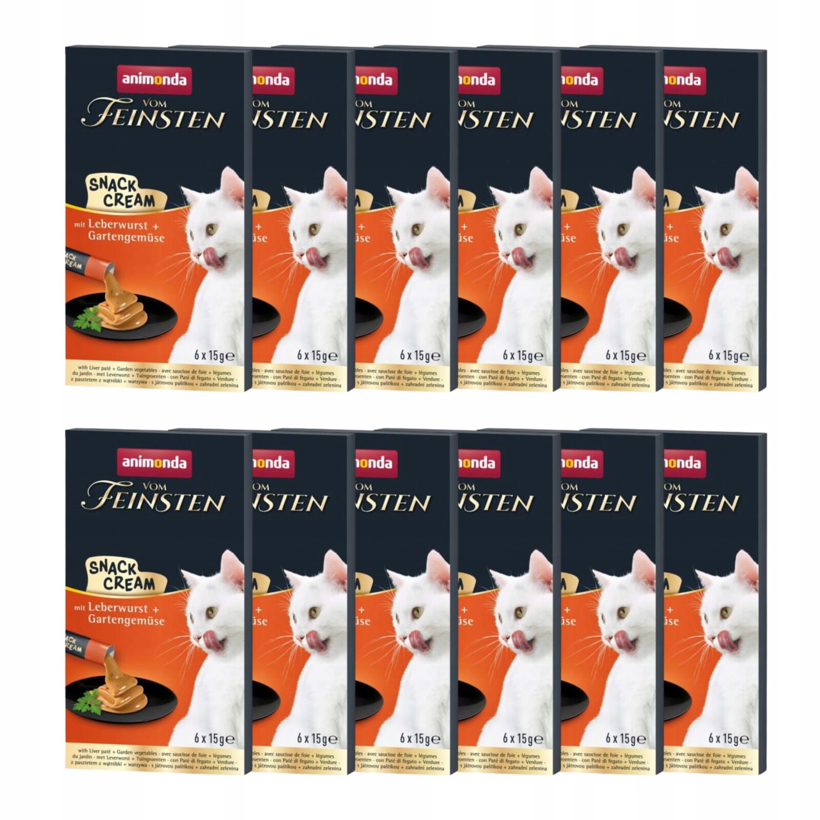 Animonda Vom Feinsten Snack Cream Pamlsek pro kočku Játra 12x (6x15g) Set
