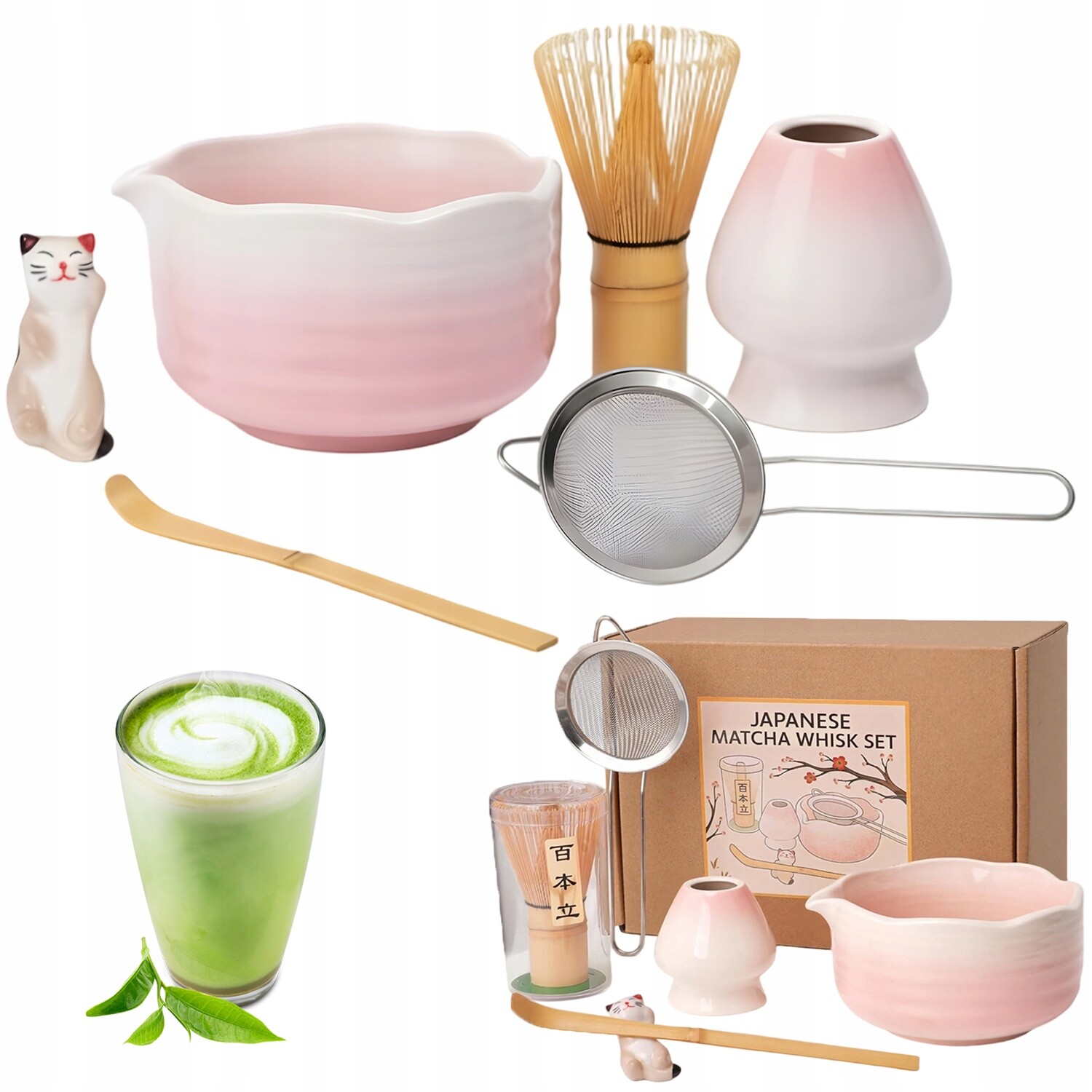 Bambusová Sada Na Výrobu Matchy Šlehací Metla Lžíce Chasen, Metla 6V1