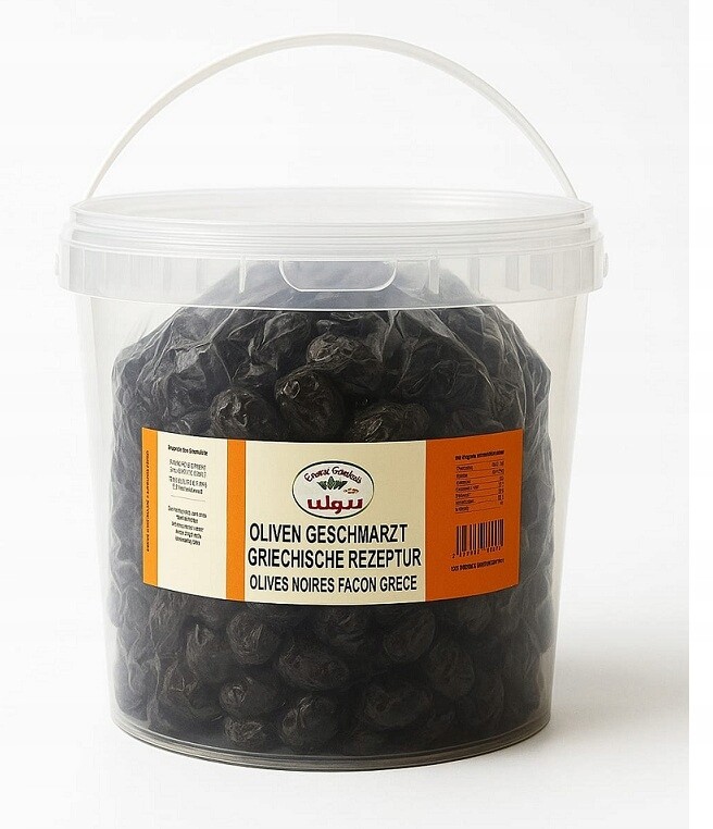Černé olivy s peckou 7 kg, řecké