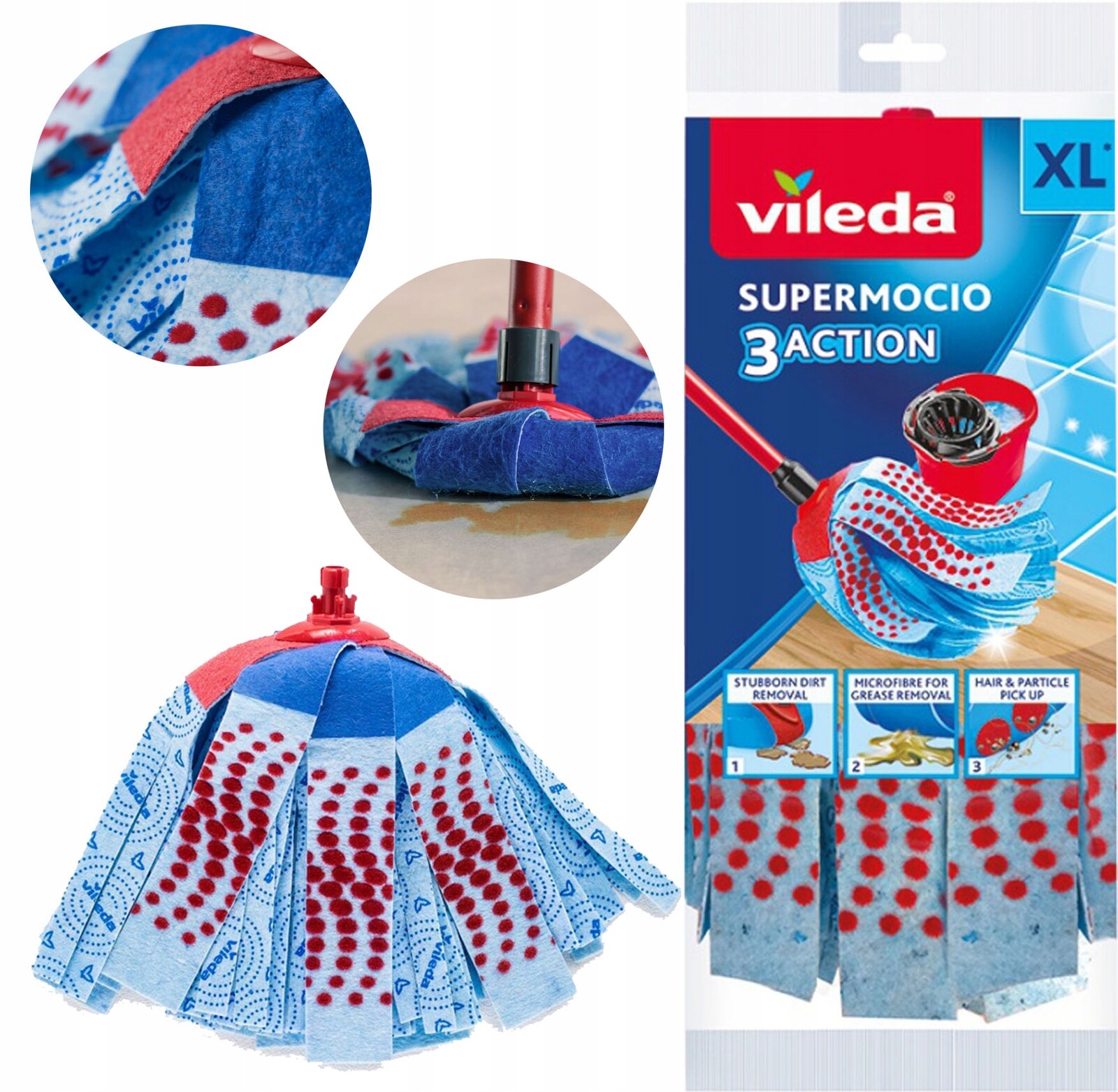 Vložka Do Mopu mop Supermocio 3Action Velur Strip