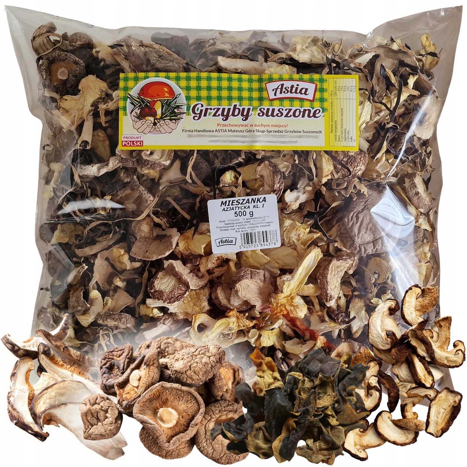 Sušené houby Asijská Směs pěstitelských hub s Shitake Mun 500g 2025