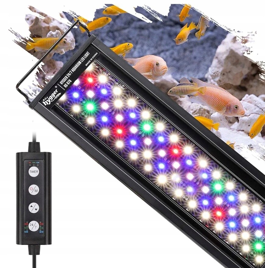Led lampa do akvária Hygger 14W 30-45 cm 24/7 úsvit soumraku Rgb