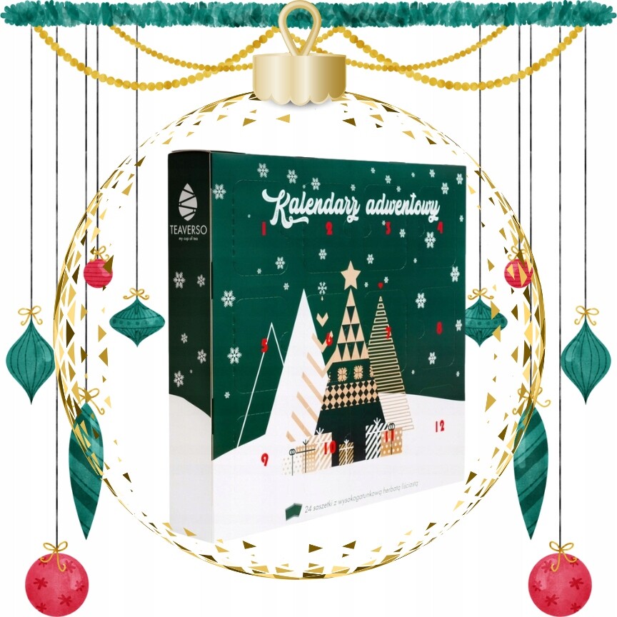 Adventní Kalendář Prémiového Listového Čaje Teaverso, 24 Vánočních Příchutí