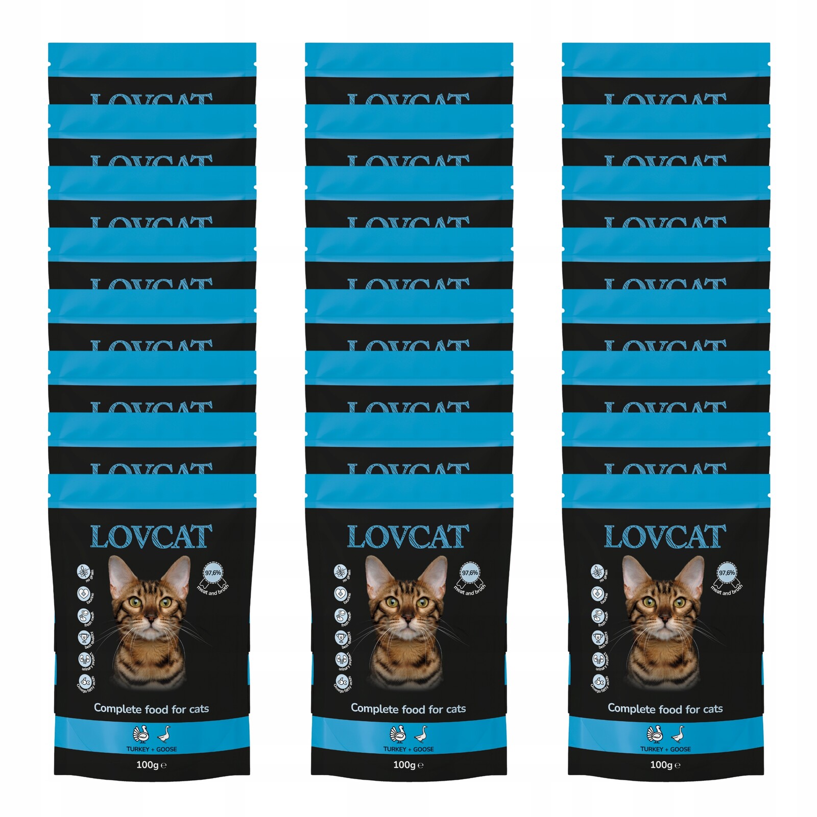 Lovcat Best Turkey&Goose krmivo pro kočky Krůta Husí kapsička 24x100g Set