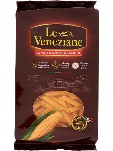 5X Těstoviny Penne Rigate Mais 250 g Le Veneziane