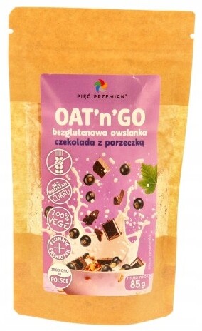 5 x Ovesná Kaše čokoláda s instantním rybízem Pięć Przemian 85 g