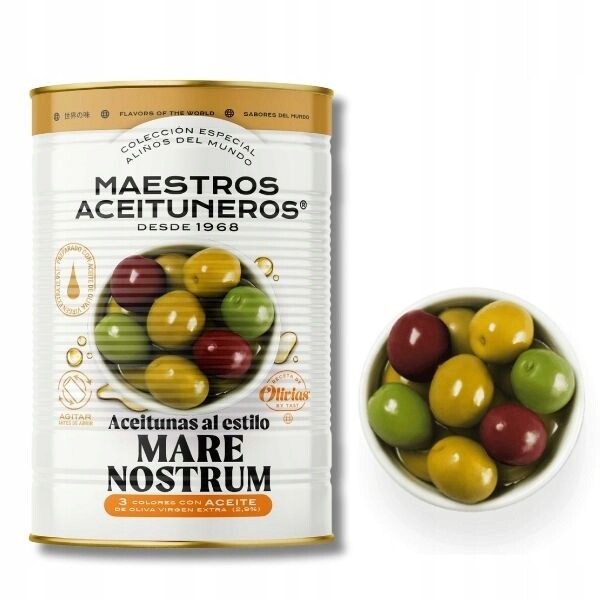 Zelené olivy Mare Nostrum 4250 ml M. Aceituneros