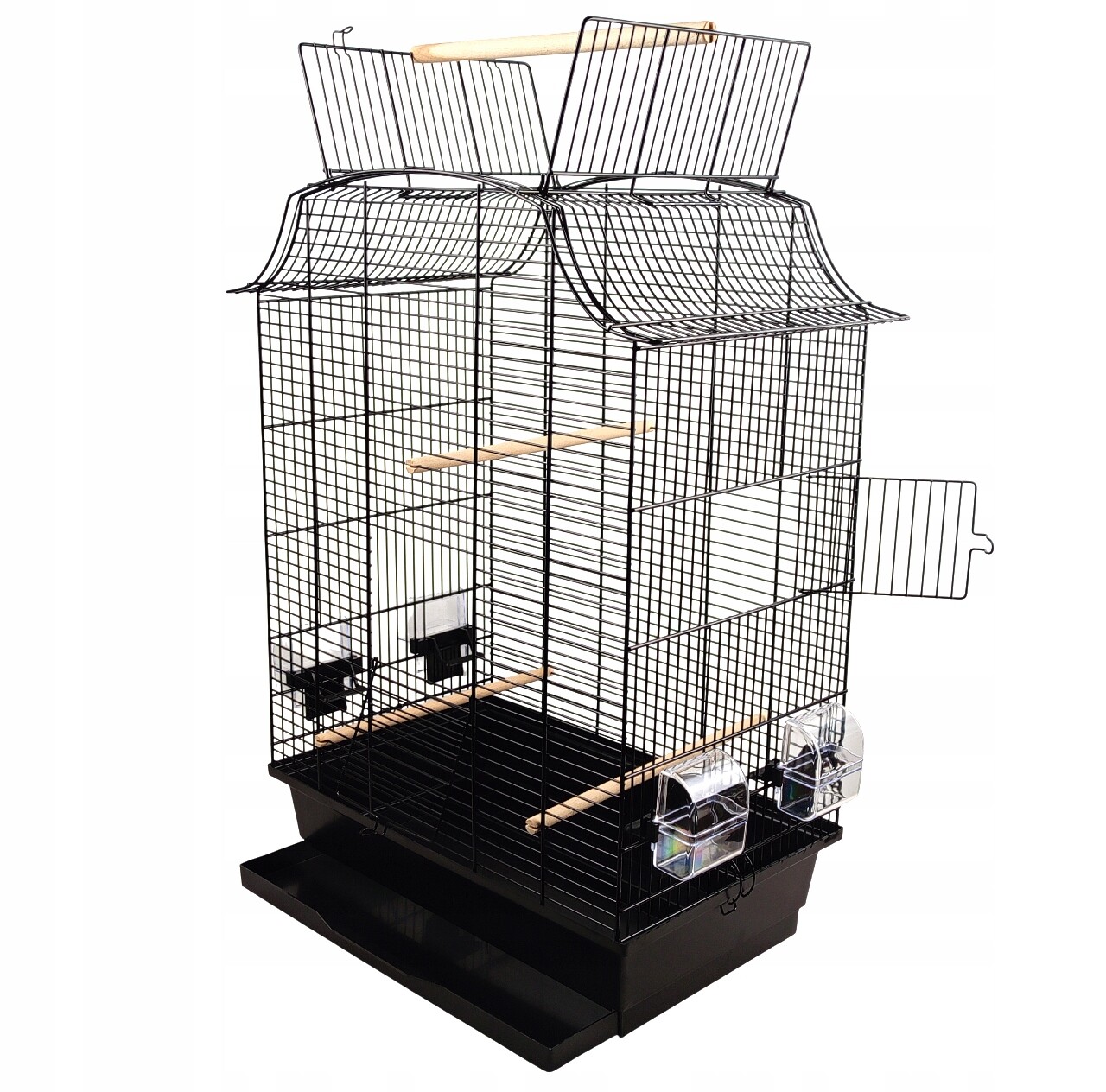 Klec pro papoušky ptáků kanárka zeberek nymf 44 x 28 x 65 cm Stylová černá