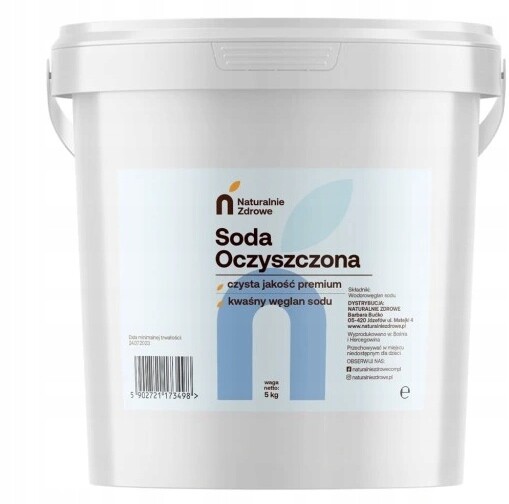 Čištěná Soda Hydrogenuhličitan Sodný 5 kg Naturalnie Zdrowe