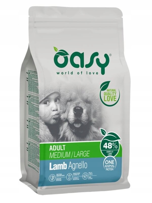 Oasy Jehněčí Agnello Dospělé M/L 12 kg