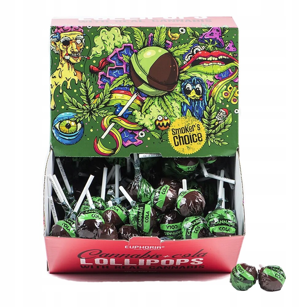 Euphoria konopné lízátko s příchutí coly (200 x 12 g)