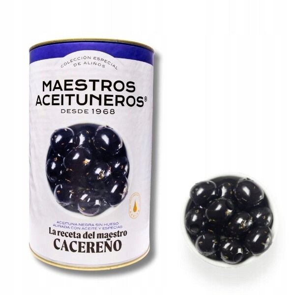 Černé olivy v marinádě ve stylu Cacereñ o objemu 4250 ml M. Aceituneros