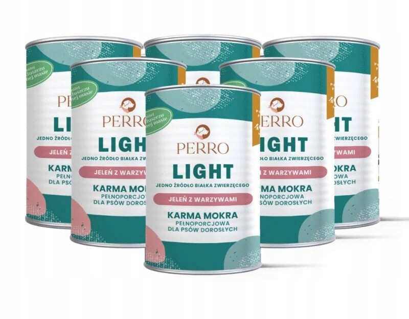 Perro Light Monoproteinové Krmivo Vlhký jelen se zeleninou pro psa 6x400g