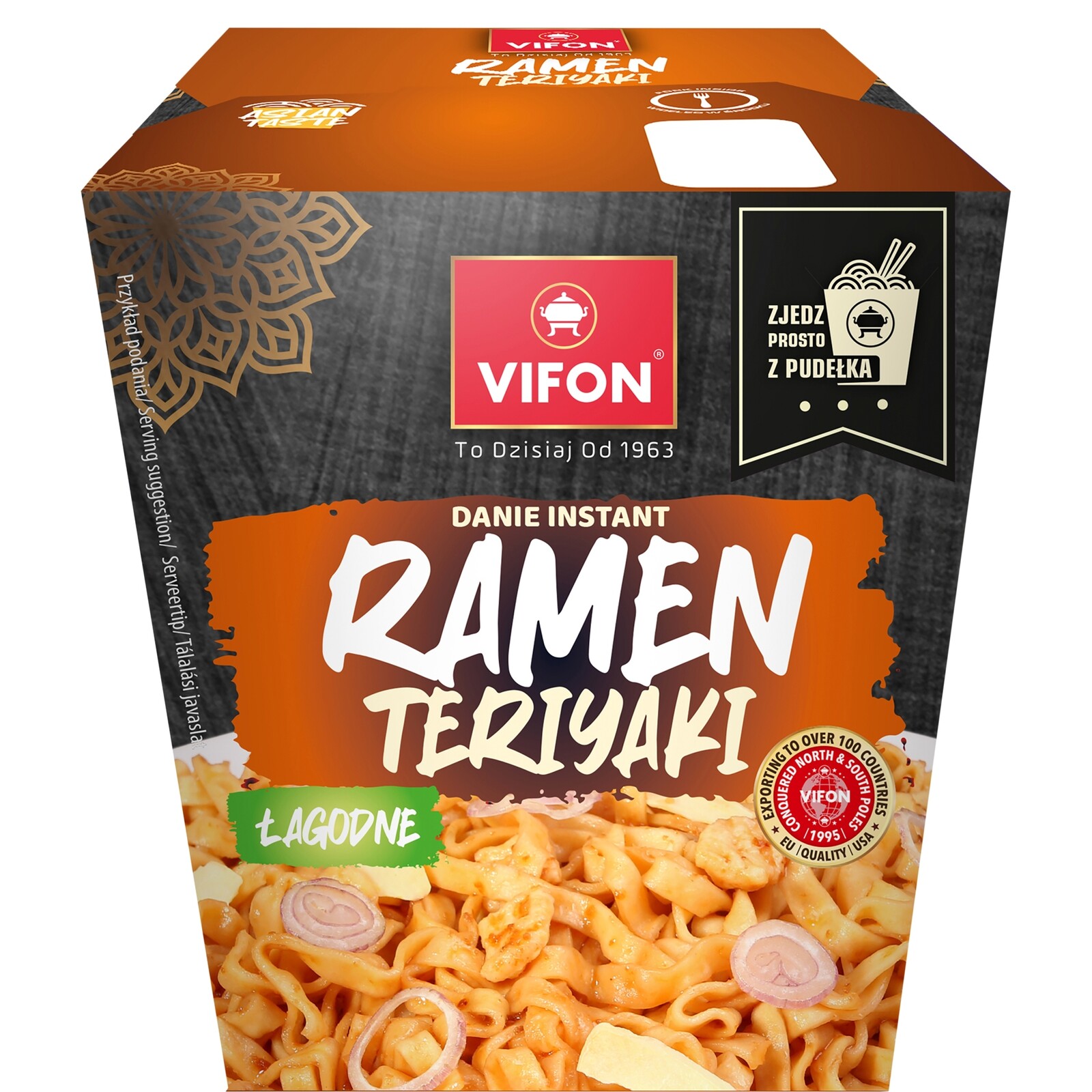 6 x Obědový box Ramen Teriyaki s nudlemi a kuřecí příchutí (jemný) 85 g Vifon
