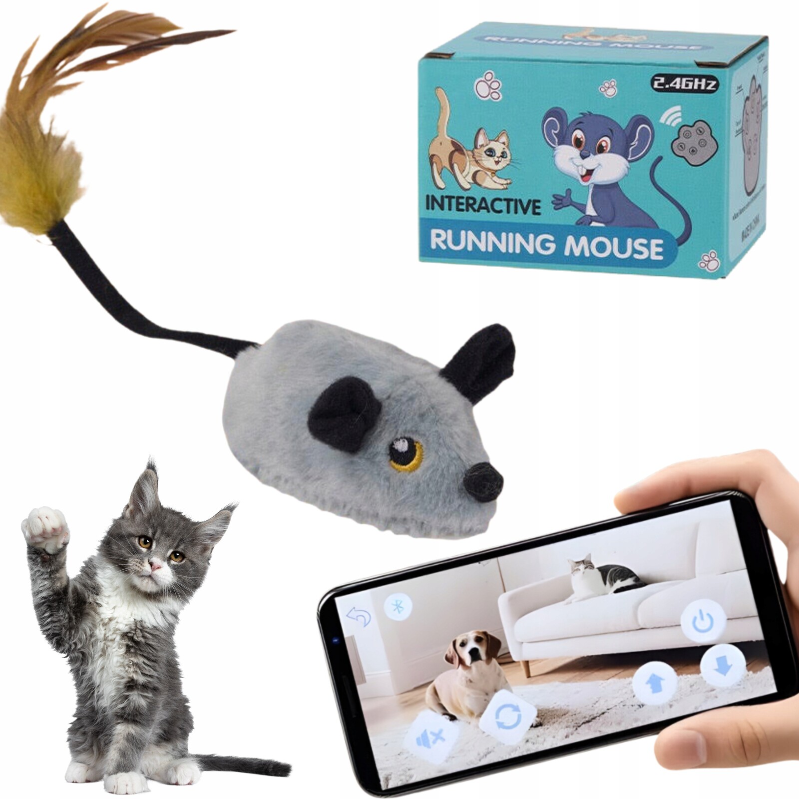 Hračka Pro Kočky Prémiová Myš Ovládaná Aplikací Siemiec