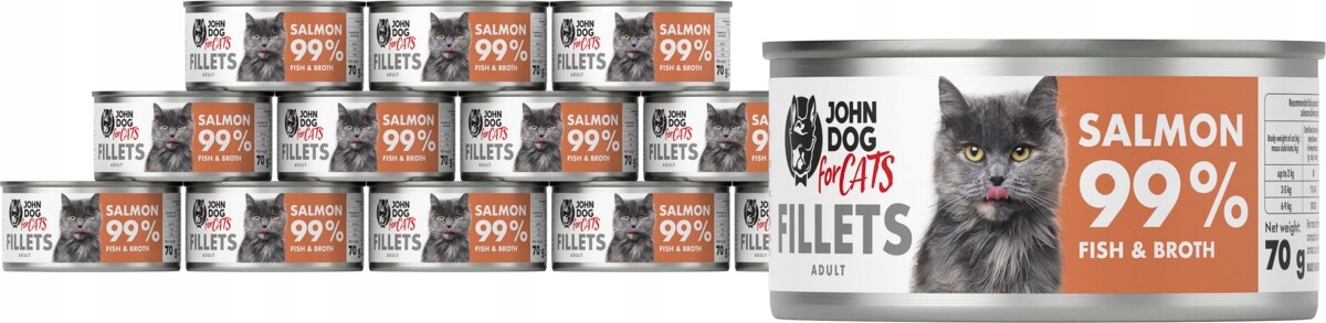 8X John Dog for Cats Filety Losos 70 g