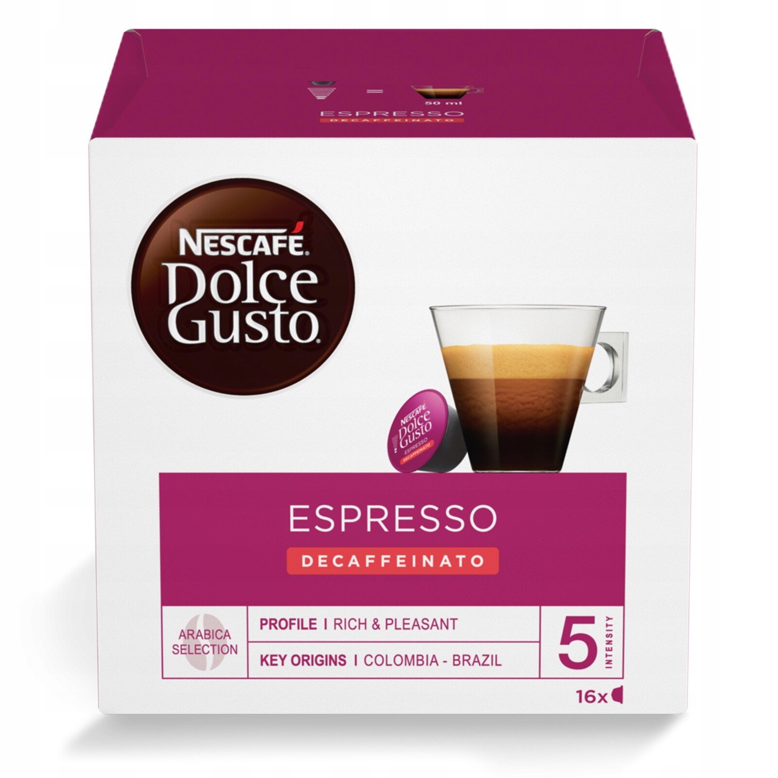 Kapsle Nescafe Dolce Gusto Espresso Decaffeinato Káva Bez kofeinu 16 ks