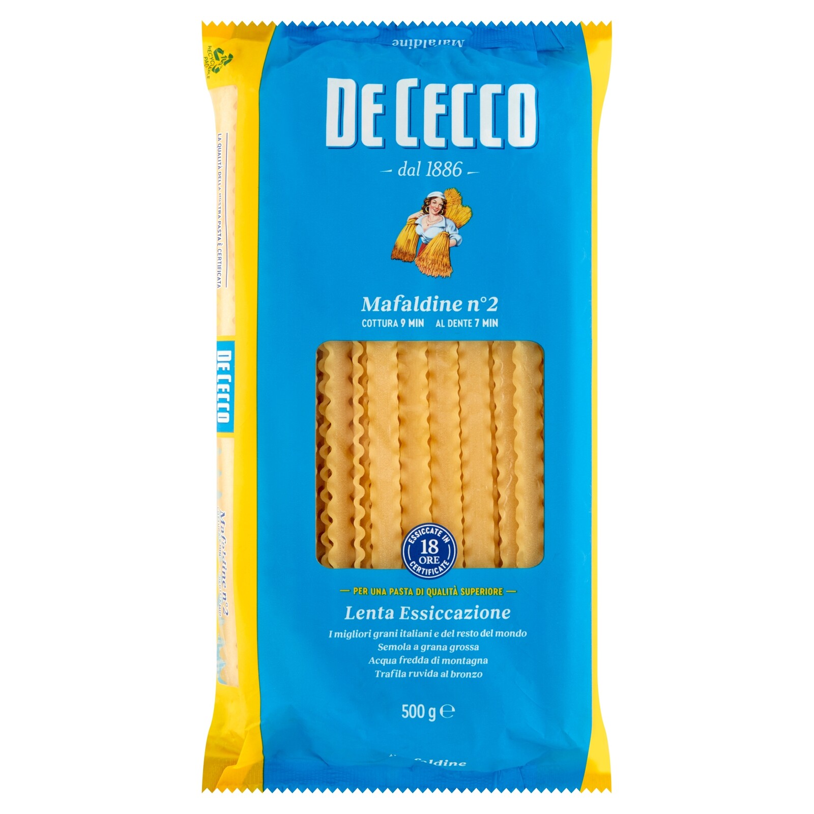 5X De Cecco Pasta Di Semola Mafaldine N.2 500 Gr těstoviny italský