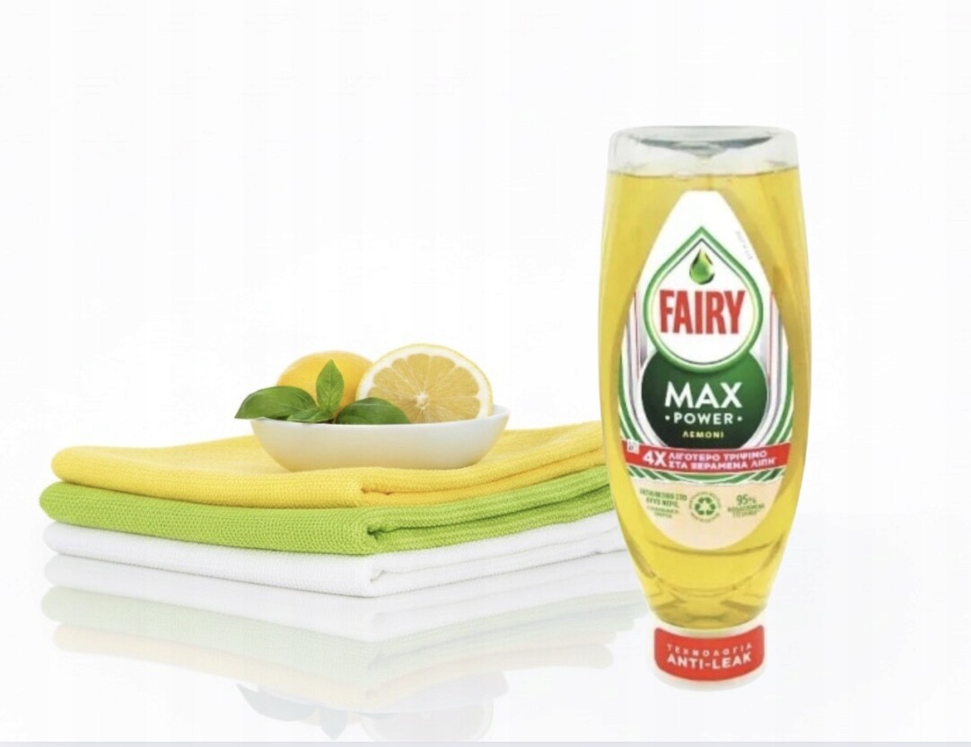 Fairy tekutý prostředek na nádobí Max Power nekapající Žlutý 450