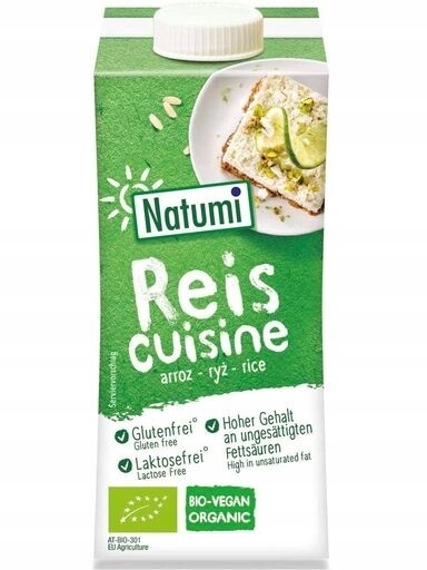 8 x Natumi Zahuštěný rýžový výrobek pro vaření a pečení Bio 200 ml