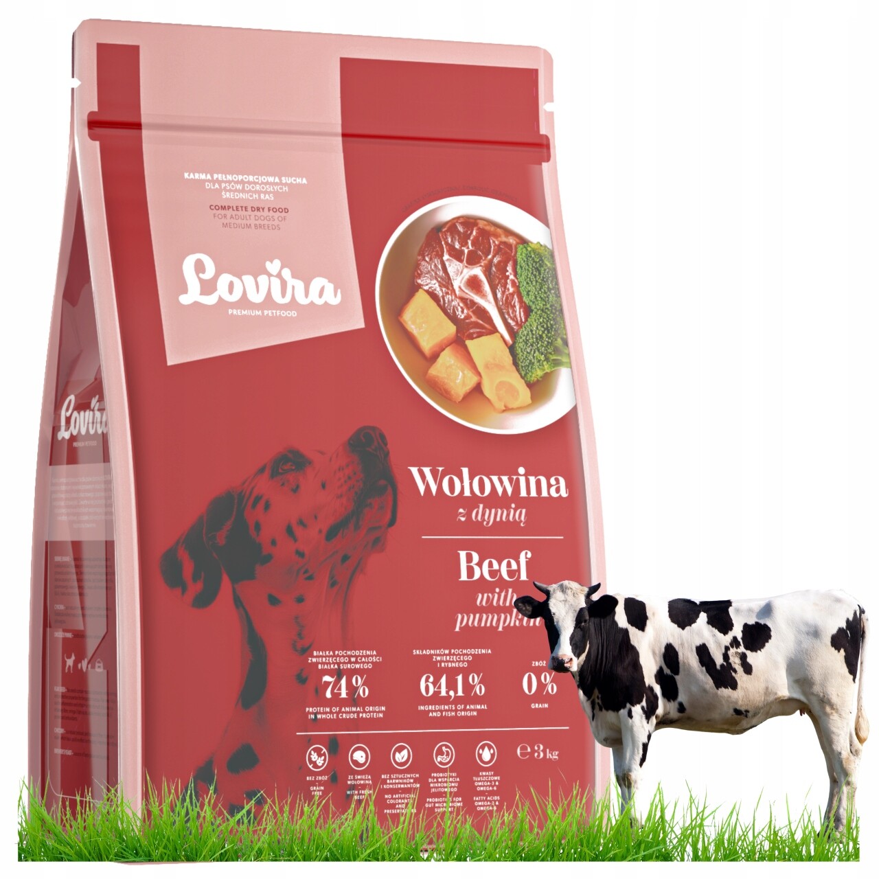 Suché Krmivo pro psy Premium Hovězí Maso bez obilovin bez kuřecího masa Probiotika