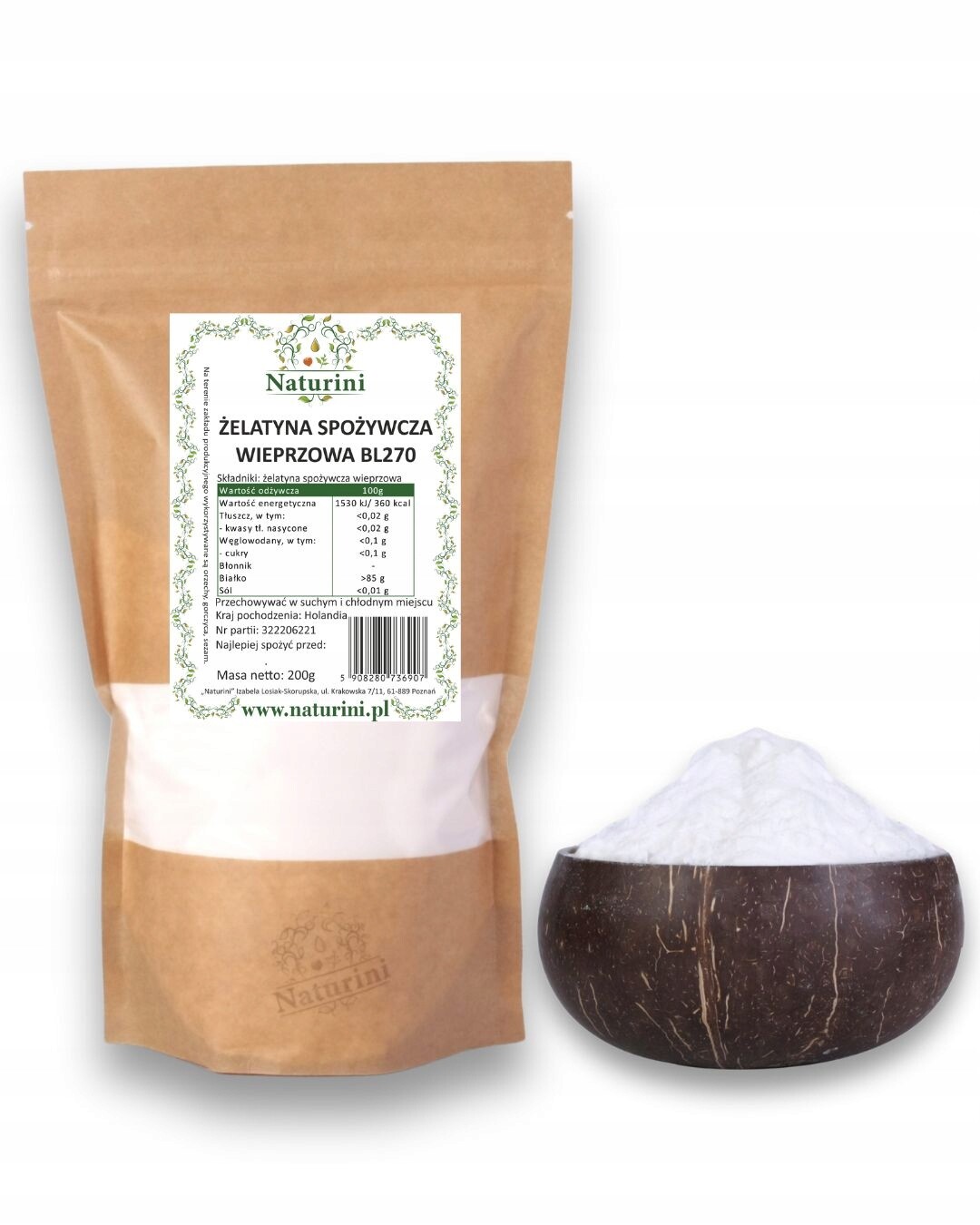 Želatina bez lepku 270 Bloom 500 g