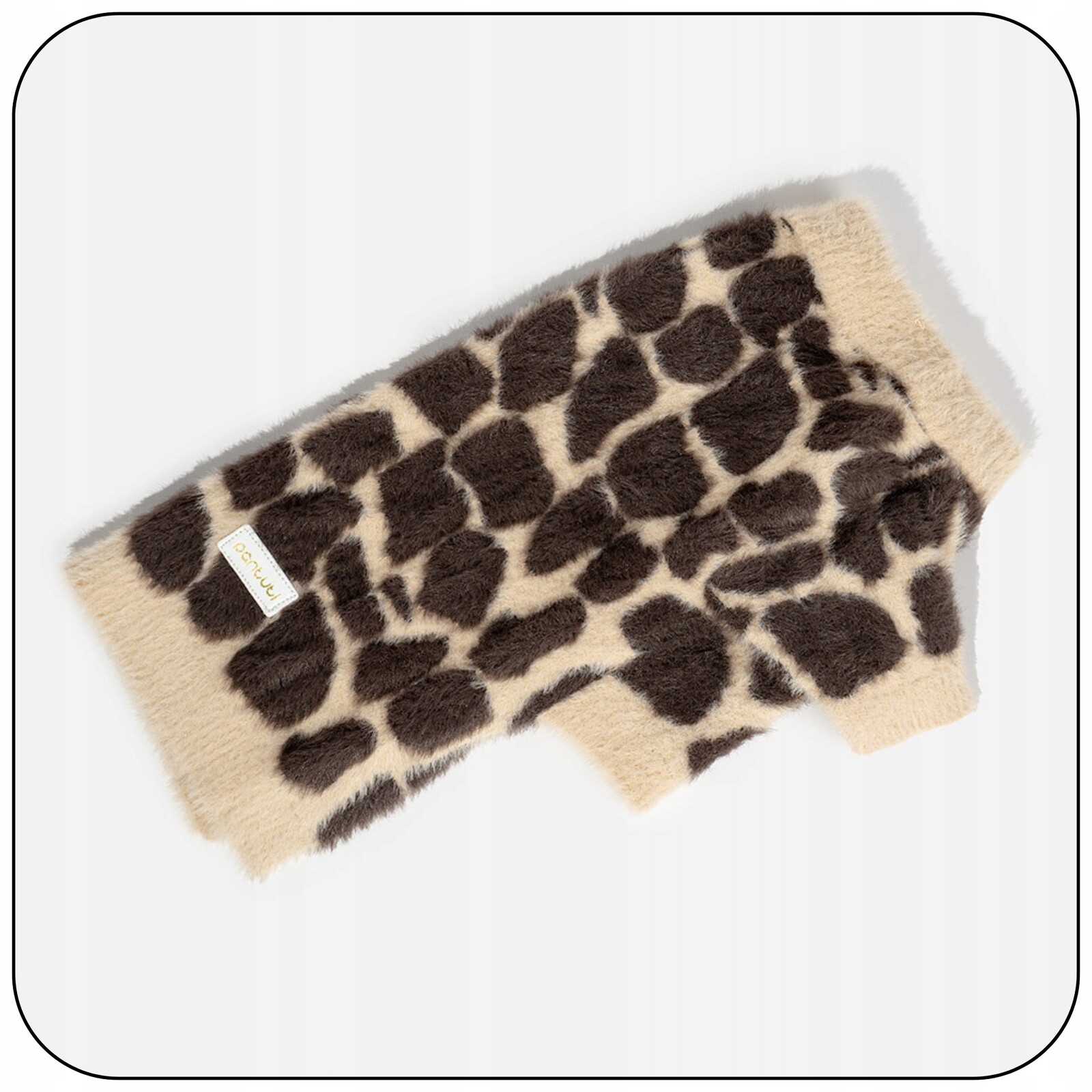 Teplý elastický svetr pro psa, béžový, s leopardím vzorem Brego 3XL