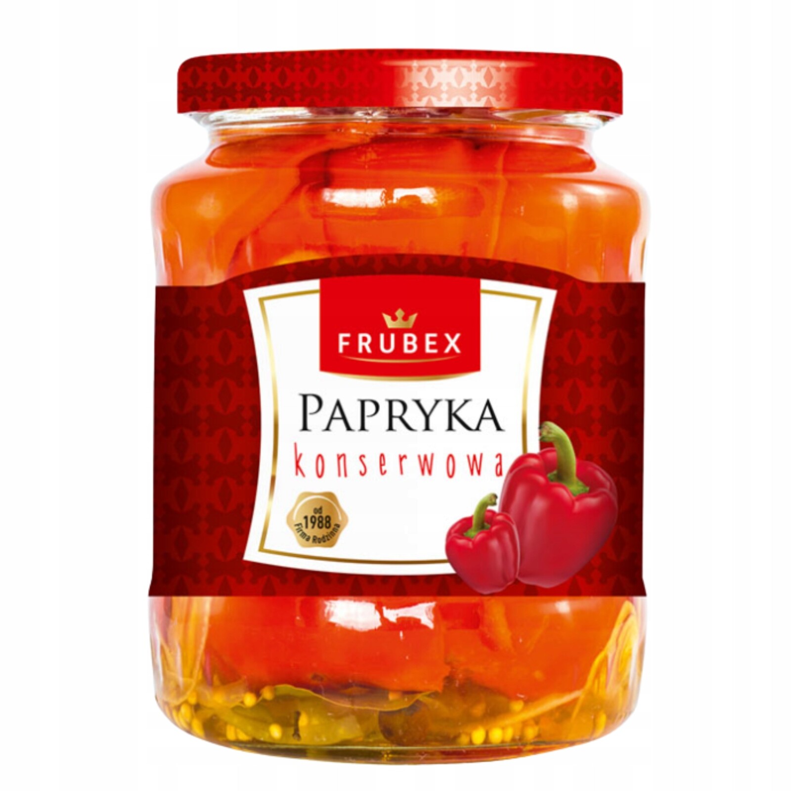 Frubex Konzervovaná paprika Sladká Lahodná paprika Vysoká kvalita 720 ml