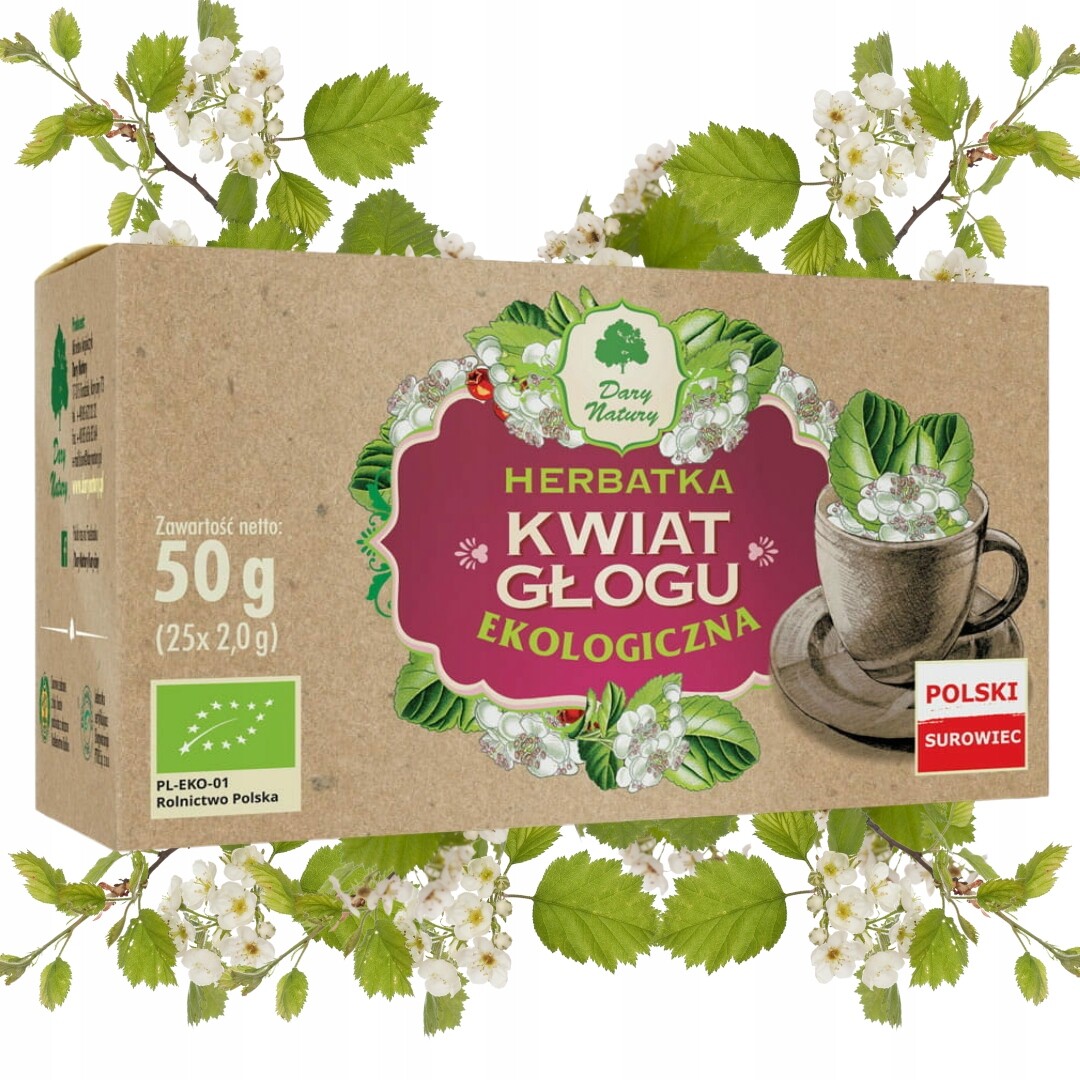 Čaj květ hlohu Eko 50 g (25 x 2 g) Dary Natury
