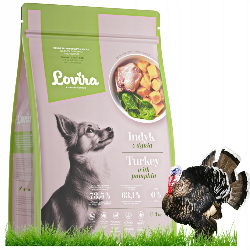 Polské Suché Krmivo pro psy Premium Krůta bez obilovin bez kuřecího masa Vitamíny