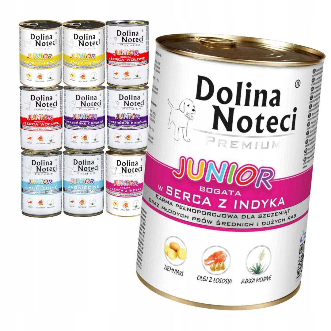 Dolina Noteci Premium Junior 10x400g Vlhké Krmivo pro štěňata Mix 5 příchutí
