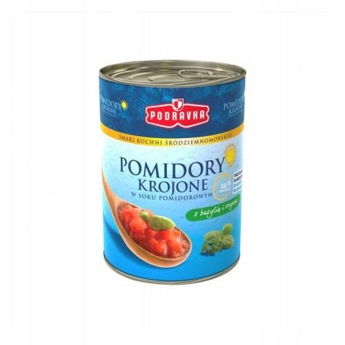 Podravka Rajčata nakrájená na rajčatový džus s česnekem 400 g