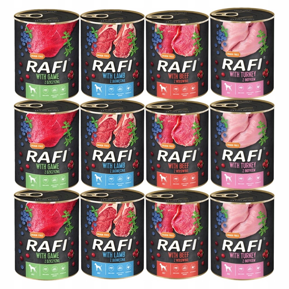 Vlhké krmivo pro psy Rafi mix chutí 12x800 g