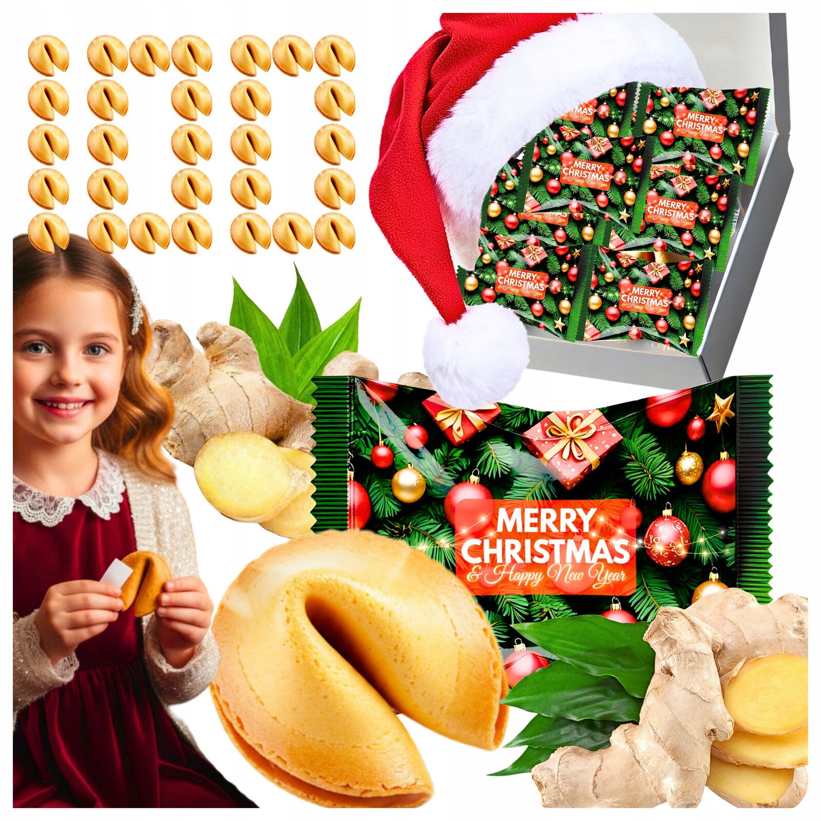 Vánoční sušenky s věštbou Kouzelný Dárek Mikuláše Zázvorové 100ks