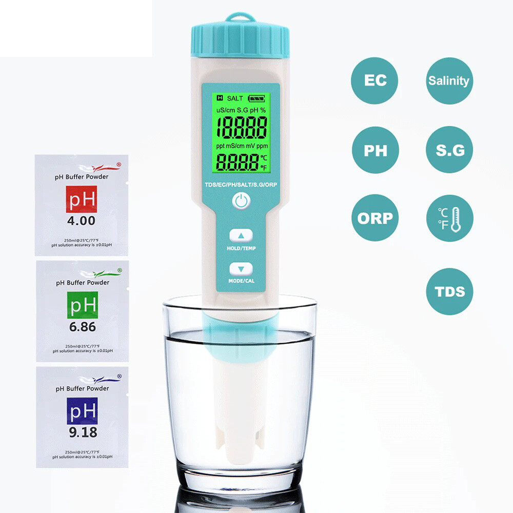 Měřič pH vody, Tds, Ec, Orp, slanosti, Sg, teploty, tester kvality vody