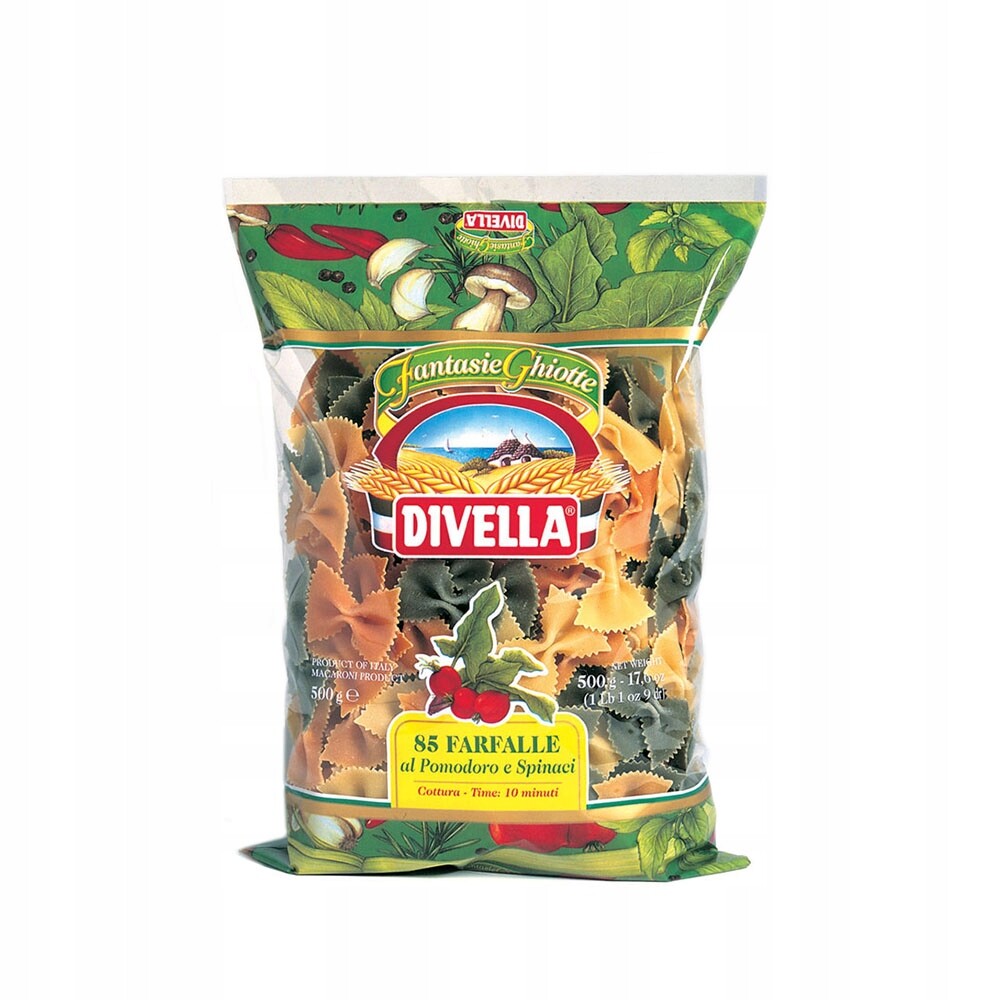 7 x Těstoviny s mašličkami Farfalle Tricolore 500 g Divella