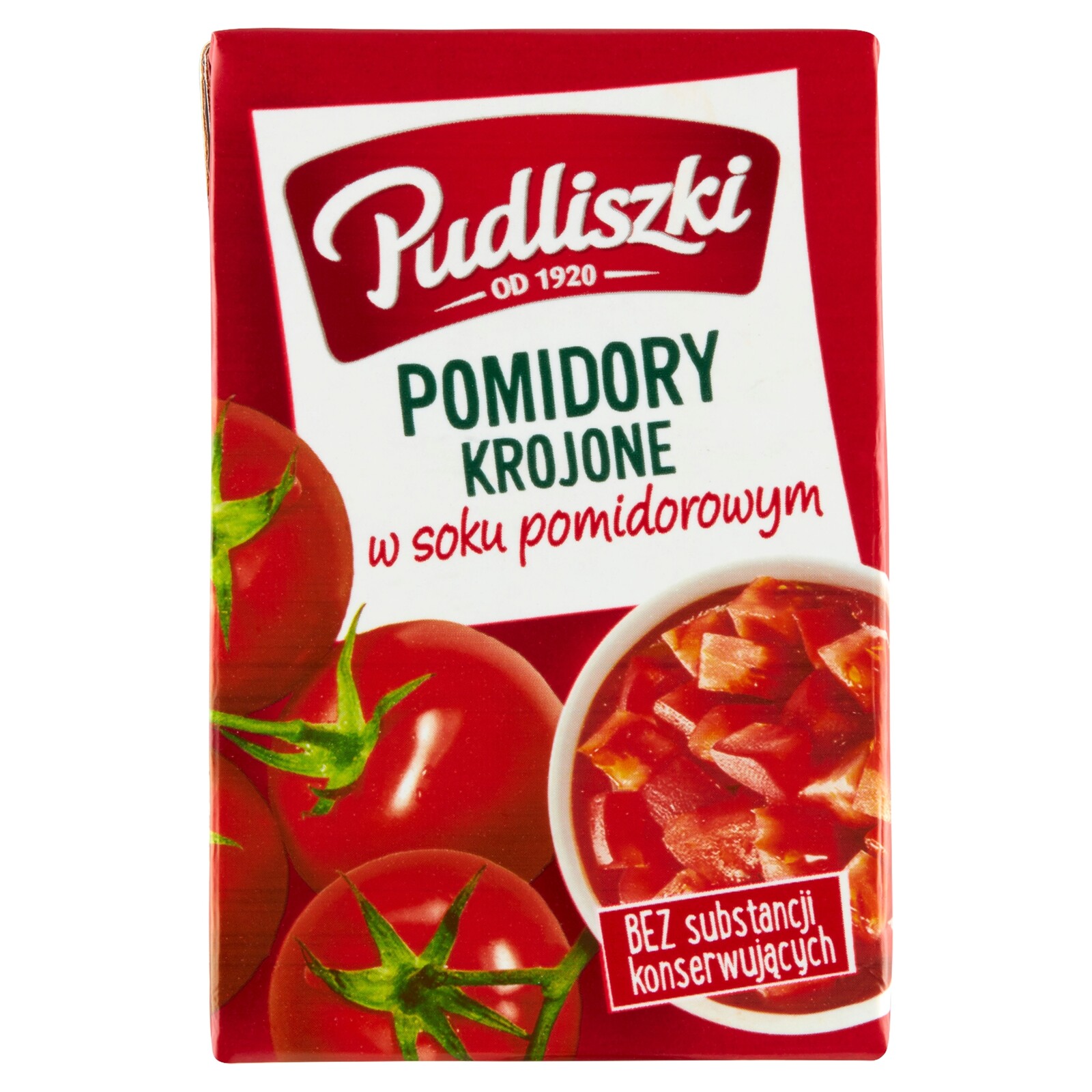 Pudliszki Rajčata krájená s bazalkou a oregánem 390 g