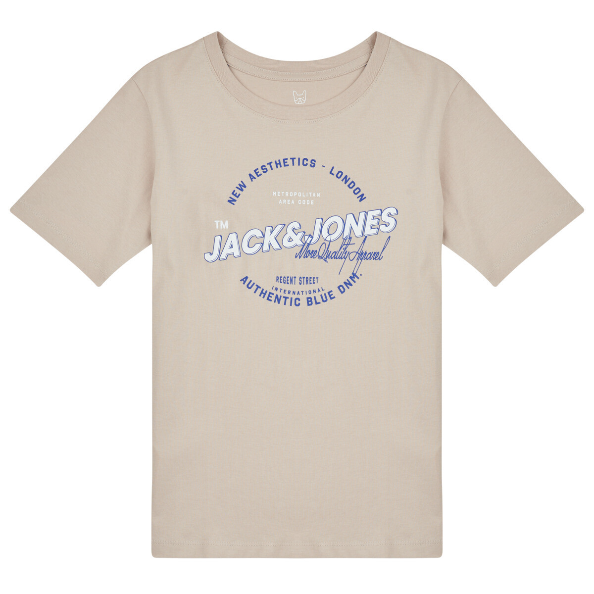 Jack & Jones JJELOGO TEE SS O-NECK Béžová
