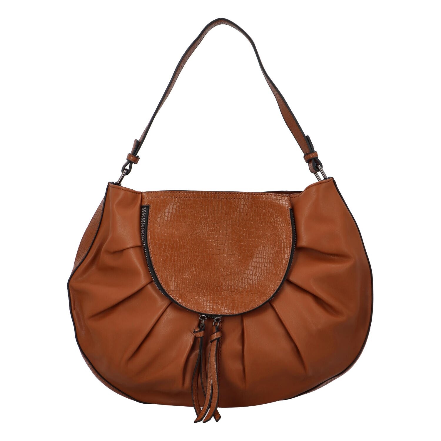 Stylová koženková kabelka Elin, hnědá