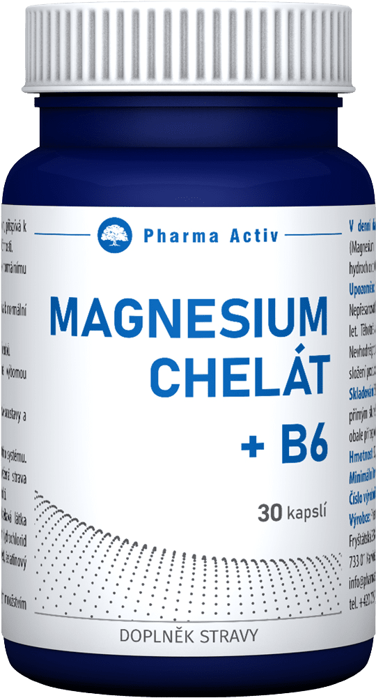 PHARMA ACTIV Magnesium Chelát + B6 30 kapslí