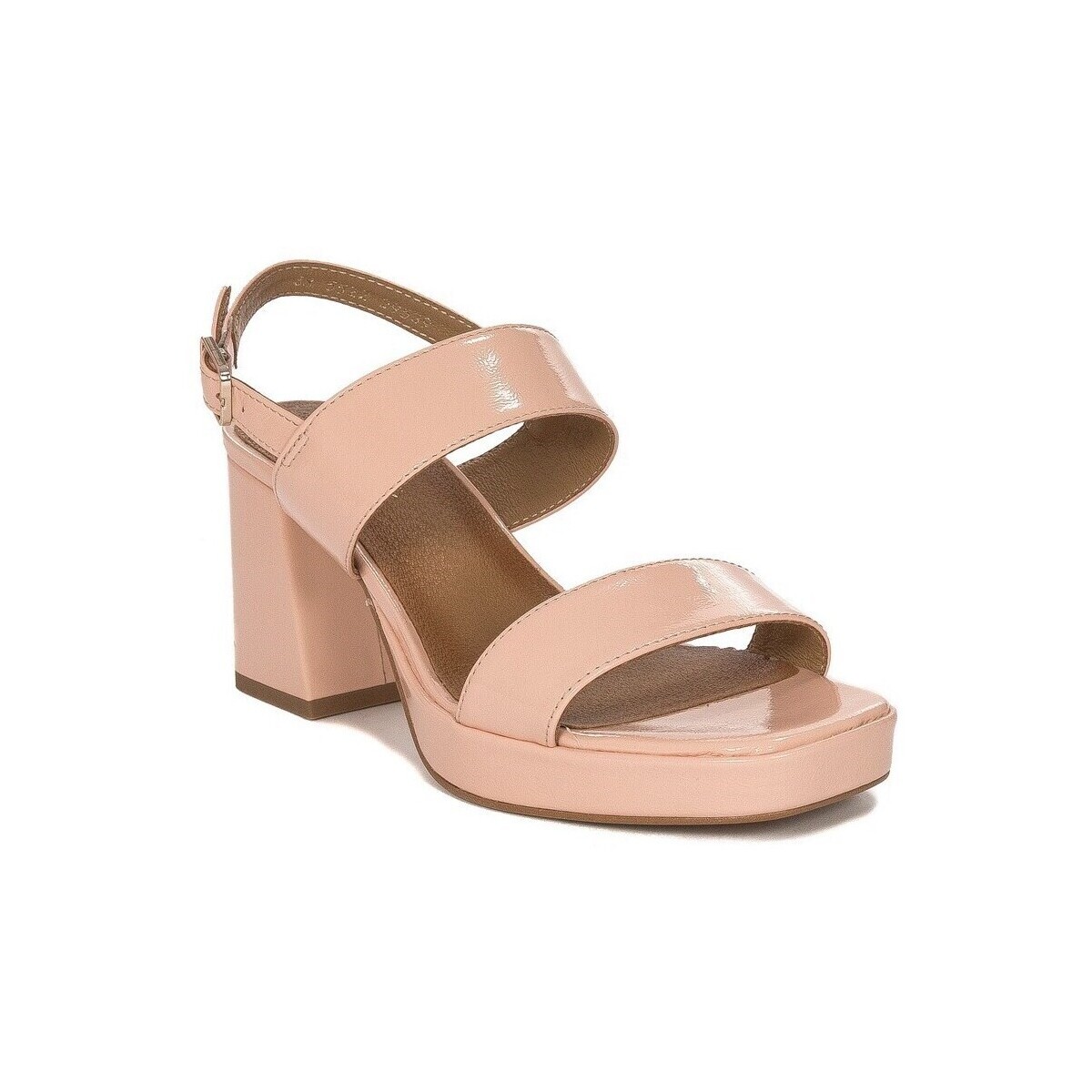 Maciejka  Sandały Damskie Skórzane NA Słupku Różowe  Béžová