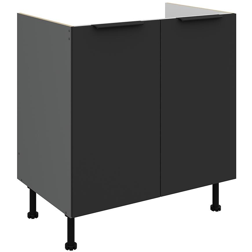 Kuchyňská skříňka Aria BL/ANT Anti Fingerprint 80zl 2f Bb