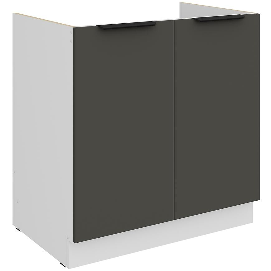 Kuchyňská skříňka Aria GR/WH Anti Fingerprint 80zl 2f Bb