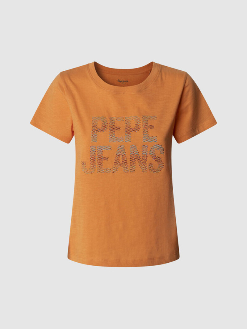 Pepe Jeans dámské oranžové tričko PL506059133 M