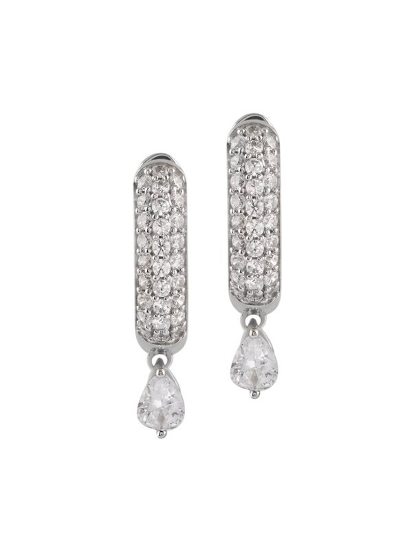 Guess Stylové stříbrné náušnice s krystaly Nuances JSBE04510JWRHT/U