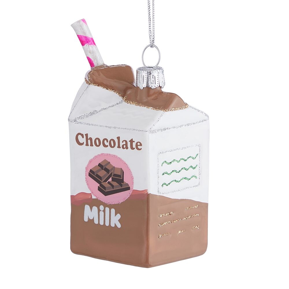 HANG ON Skleněná ozdoba čokoládové mléko
