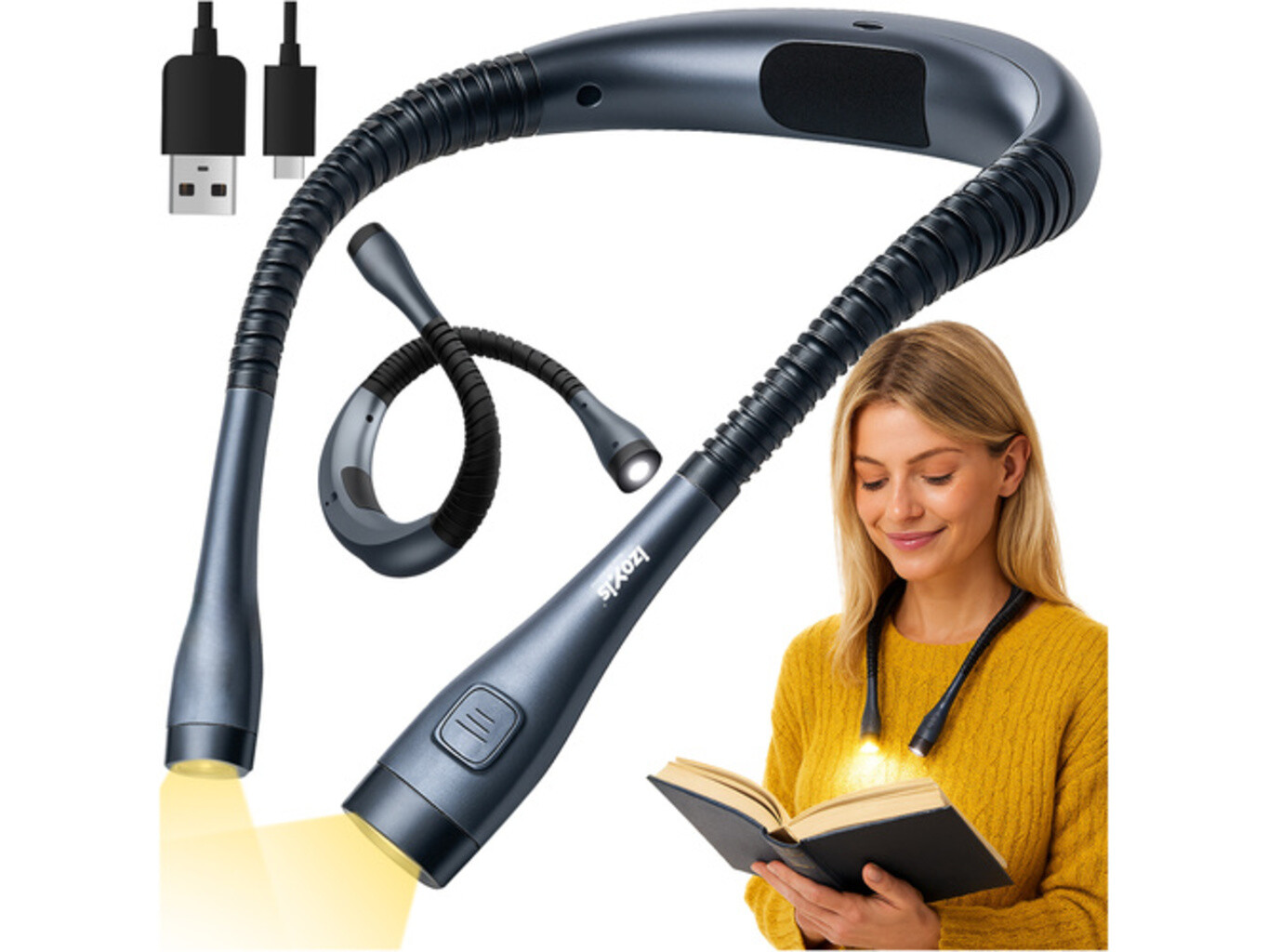 Izoxis LED lampa na čtení za krk