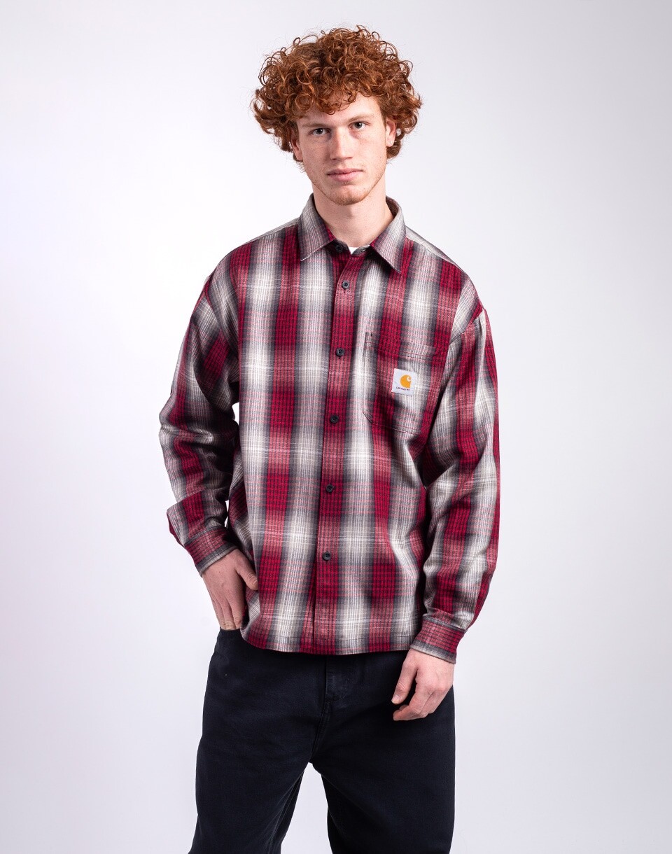 Carhartt WIP L/S Harlin Shirt Harlin Check, Chili Pepper S
